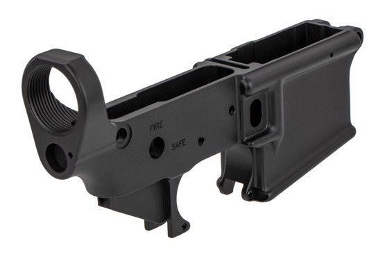 The Zev Technologies stripped AR-15 lower receiver features .154 trigger pin diameters